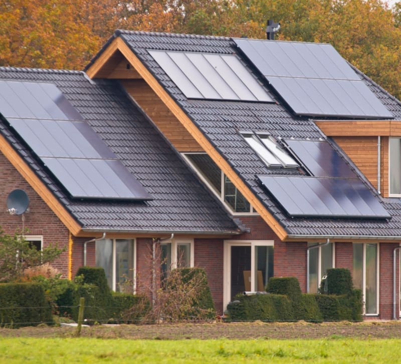 Solar panels on a house