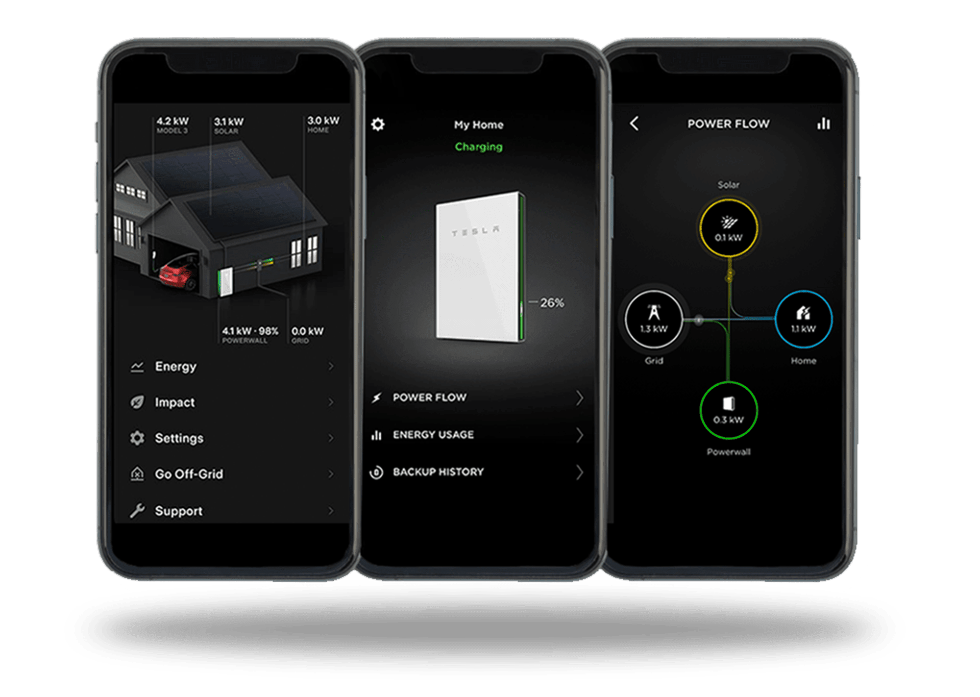 Tesla solar app ui screenshots