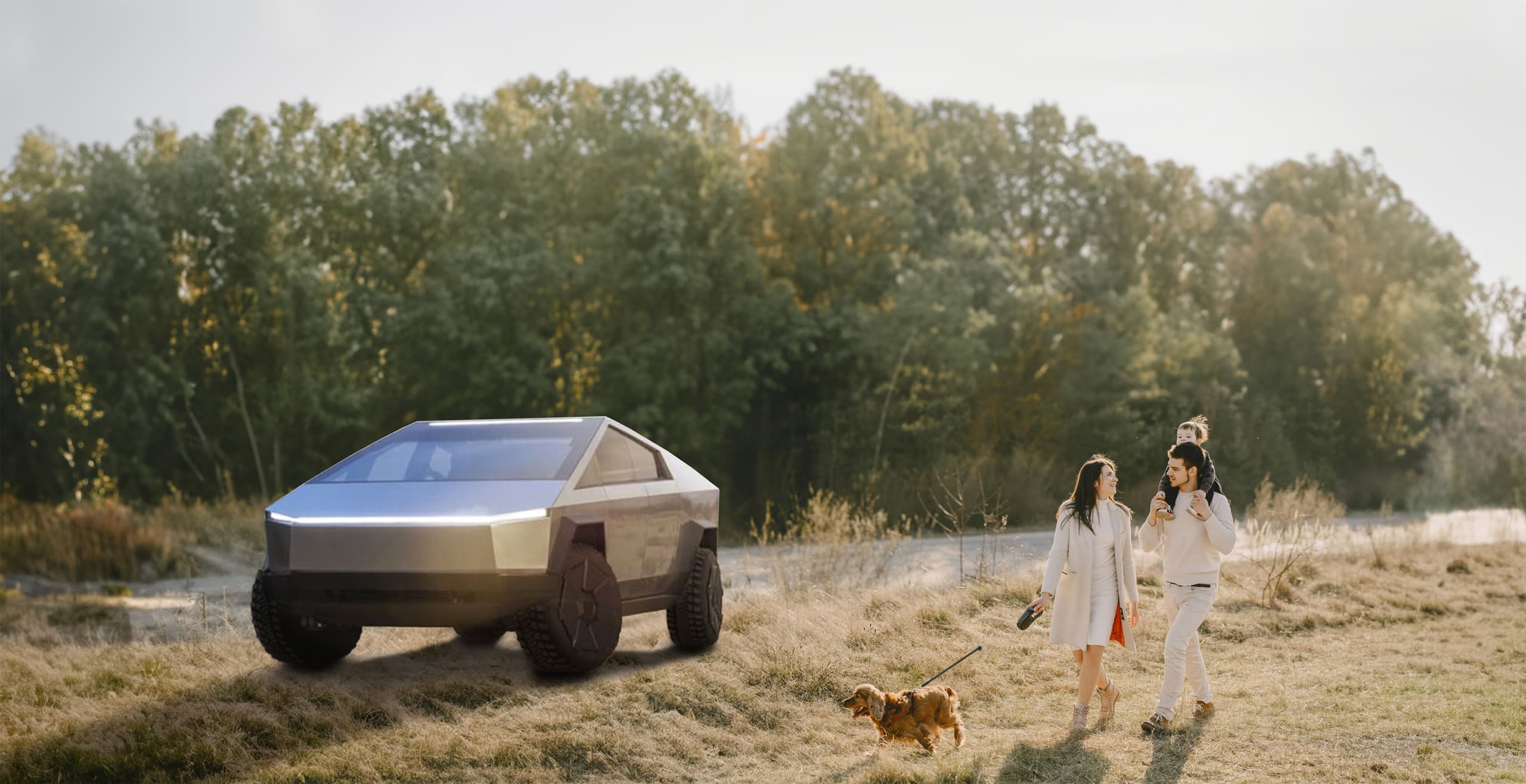 Tesla Truck and family tesla cybertruck and family